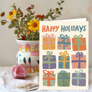 HAPPY HOLIDAYS Gifts Christmas CUSTOM Hand-Drawn Holiday Card