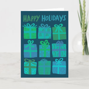 HAPPY HOLIDAYS Gifts Christmas CUSTOM Hand-drawn Holiday Card