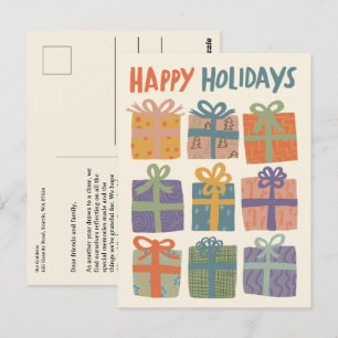 HAPPY HOLIDAYS Gifts Presents Christmas CUSTOM Postcard