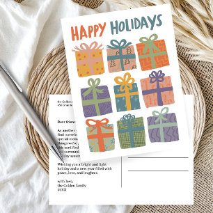 HAPPY HOLIDAYS Gifts Presents Christmas CUSTOM Postcard