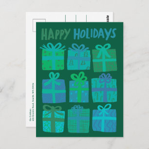 HAPPY HOLIDAYS Gifts Presents Christmas CUSTOM Postcard