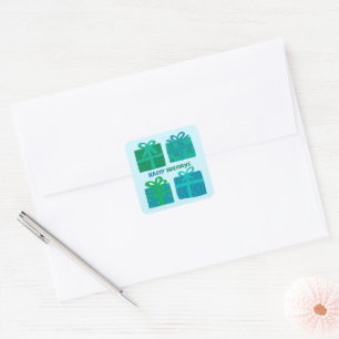 HAPPY HOLIDAYS Gifts Presents Christmas CUSTOM Square Sticker