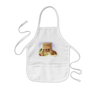 Happy Holidays Gingerbread House Bib Apron