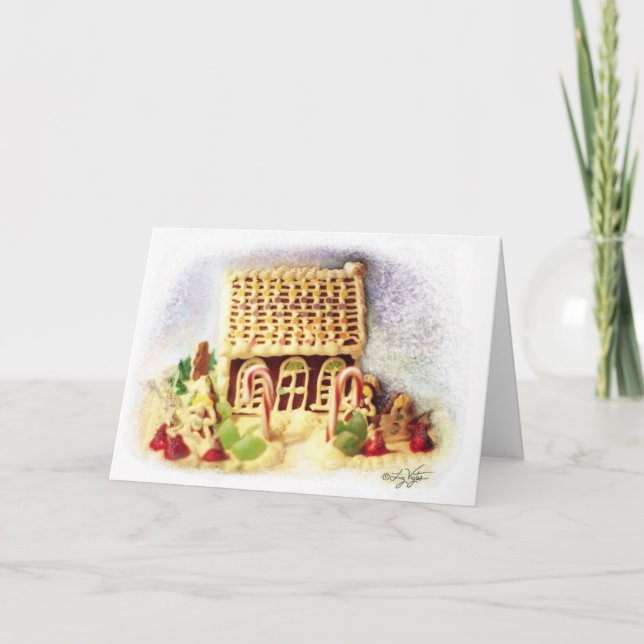 Happy Holidays Gingerbread House Card (Front)