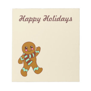 Happy Holidays Gingerbread Notepad