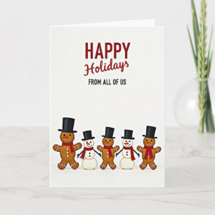 Happy Holidays Gingerbread Snowmen Card