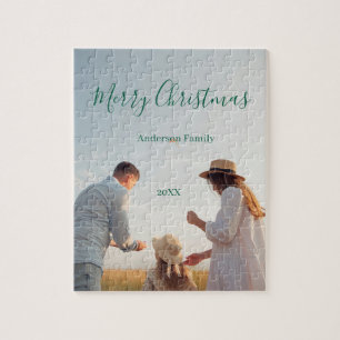 Happy holidays girls family photo gifts Christmas Jigsaw Puzzle