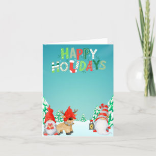 Happy Holidays Gnomes  Holiday Card