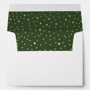 Happy Holidays. Gold Foil Polka Dots Envelope