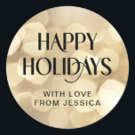 HAPPY HOLIDAYS! Gold Glitter Sticker<br><div class="desc">HAPPY HOLIDAYS! Gold Glitter Sticker. Edit yours in minutes.</div>