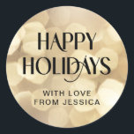 HAPPY HOLIDAYS! Gold Glitter Sticker<br><div class="desc">HAPPY HOLIDAYS! Gold Glitter Sticker. Edit yours in minutes.</div>