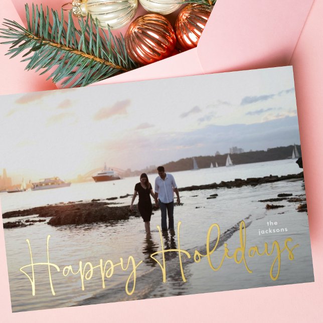 Happy Holidays Gold Pressed Hand Written Photo (Creator Uploaded)