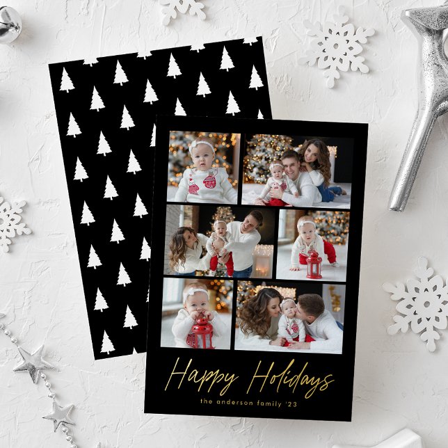 Happy Holidays Gold Script 6 Photo Collage (Creator Uploaded)