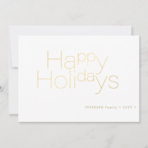 Happy Holidays gold typography simple elegant  Holiday Card