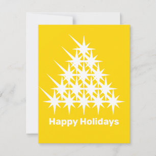 Happy Holidays golden yellow snow Christmas tree