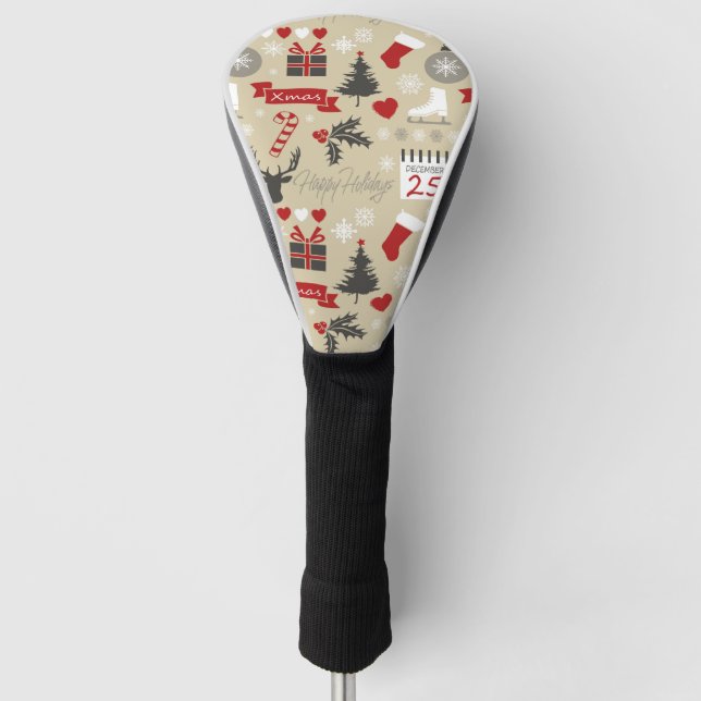 Happy Holidays Golf Head Cover (Front)