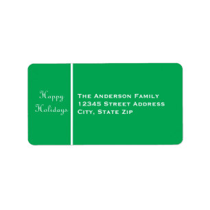 Happy Holidays Green Banner - Address Label