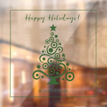 Happy Holidays Green Christmas Tree Decoration