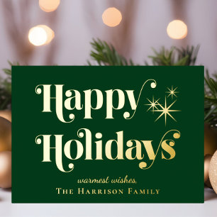 Happy Holidays Green Photo Christmas