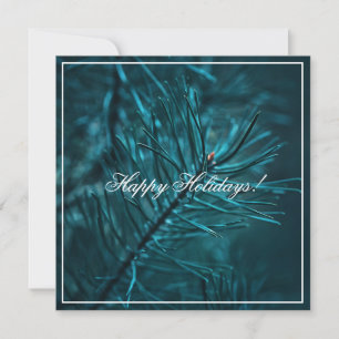 Happy Holidays Green Pine Fir Tree Greeting Card