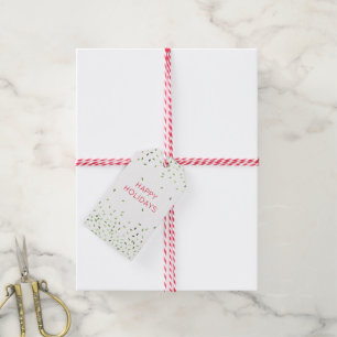 Happy Holidays Green Sprinkles Christmas Festive Gift Tags