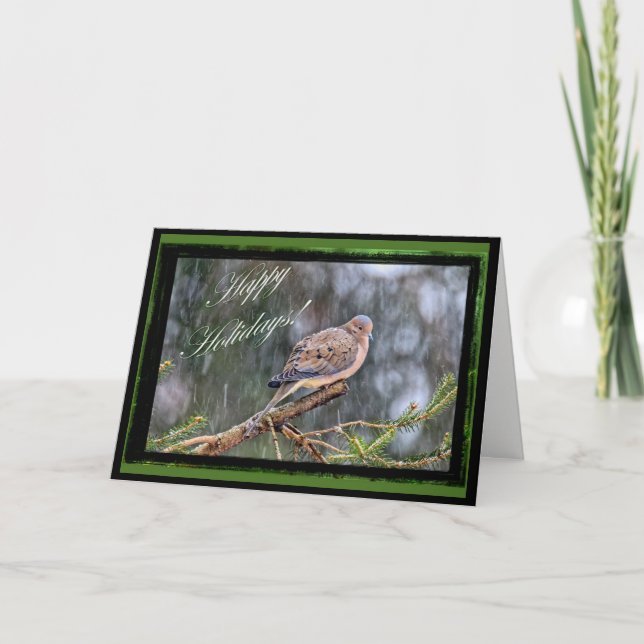 Happy Holidays Greeting Card - Mourning Dove (Front)