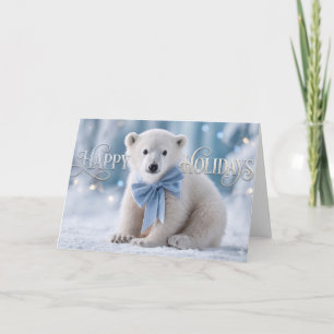 Happy Holidays greeting with cute polar bear Card
