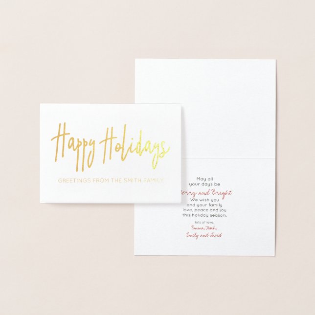 Happy Holidays Greetings Foil Card (Display)