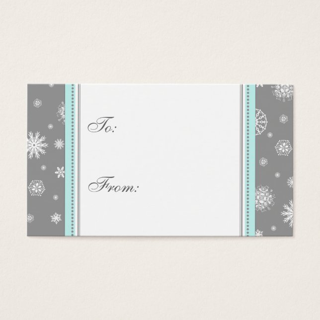 Happy Holidays Grey Snowflakes Gift Tags (Front)