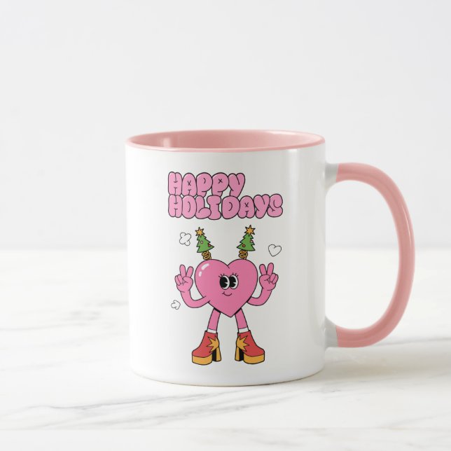 Happy Holidays - Groovy Heart of the Season Mug (Right)