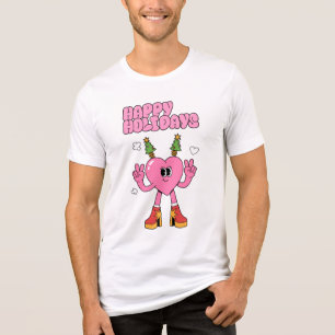 Happy Holidays - Groovy Heart of the Season Tri-Blend Shirt