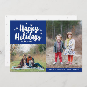 Happy Holidays Hand Lettered 2 Photo Holiday