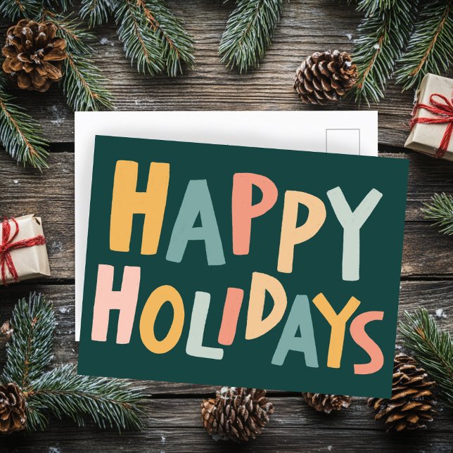 HAPPY HOLIDAYS Handmade Custom Christmas Postcard (HAPPY HOLIDAYS Handmade Custom Christmas Postcard
)