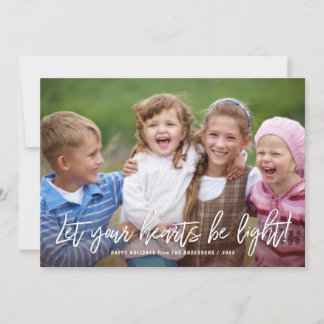 Happy Holidays Handwritten Script Quote over Photo Holiday Card