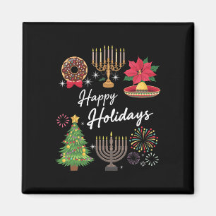 Happy Holidays Hanukkah Feliz Navidad Christmas Kw Magnet
