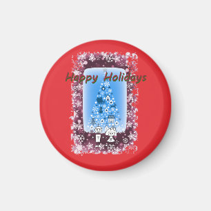 Happy Holidays HKo and TRobot by Hidemi Woods Magnet