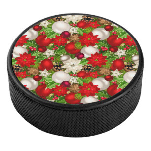 Happy Holidays Hockey Puck