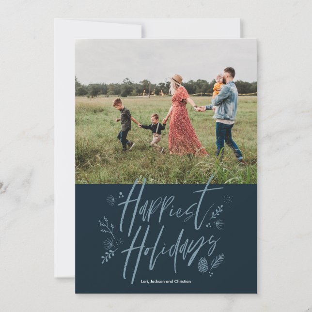 Happy Holidays Holiday Photo Card (Front)