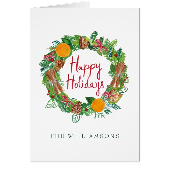 Happy Holidays | Holiday Wreath (Front)