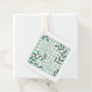 Happy Holidays   Holly and Doves Favour Tags