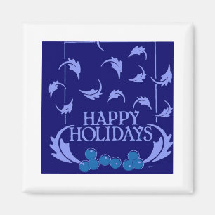 Happy Holidays Holly Magnet