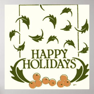 Happy Holidays Holly Poster