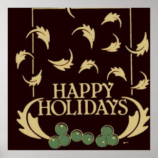 Happy Holidays Holly Poster