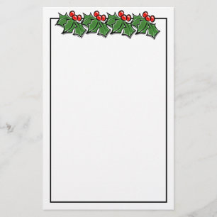 Happy Holidays Holly Sprigs, Christmas greenery Stationery