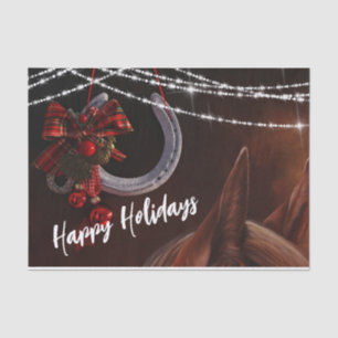 Happy Holidays Horse and Horseshoe Christmas Tissue Paper