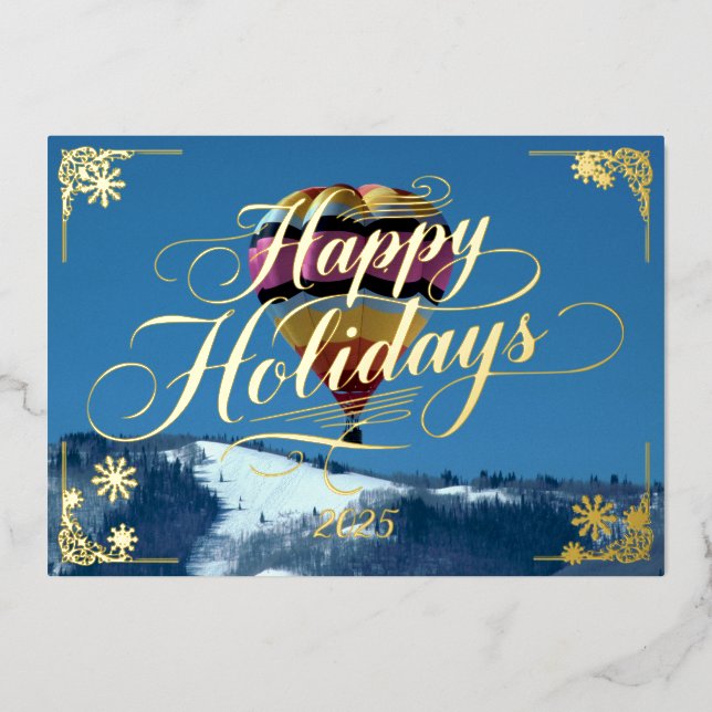 Happy Holidays Hot Air Balloon with poem inside (Front)