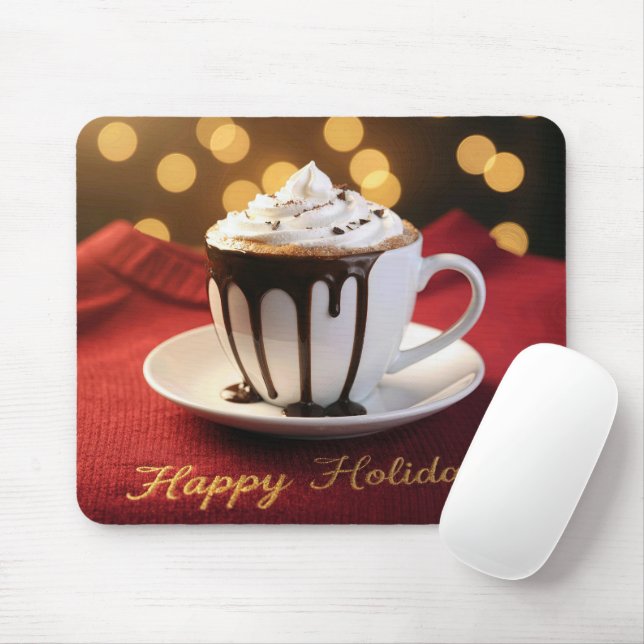 Happy Holidays Hot Cocoa Mouse Pad (With Mouse)