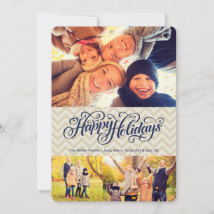 Happy Holidays in Chevron 5x7 Flat Holiday Card