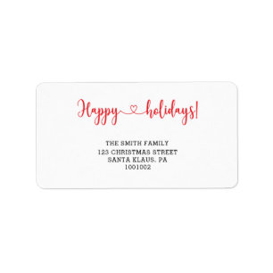 Happy holidays label