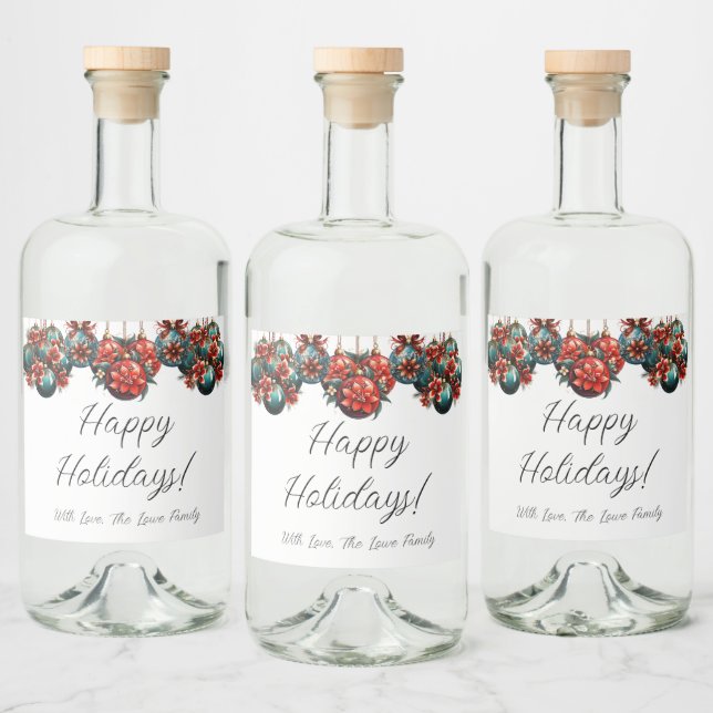 Happy Holidays  Liquor Bottle Label (Bottles)